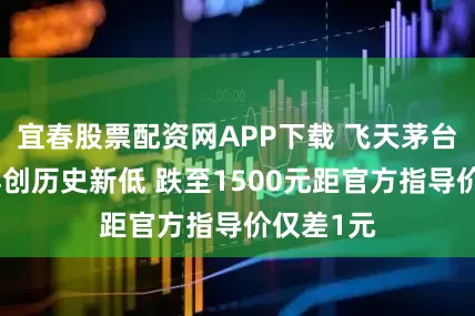 宜春股票配资网APP下载 飞天茅台批发价再创历史新低 跌至1500元距官方指导价仅差1元
